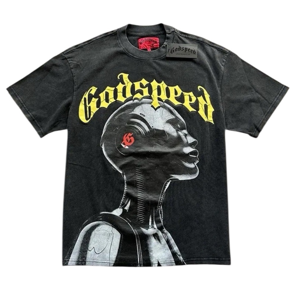 Godspeed Retro Skull “Out of Many One” Black Graphic Tee XL NWT